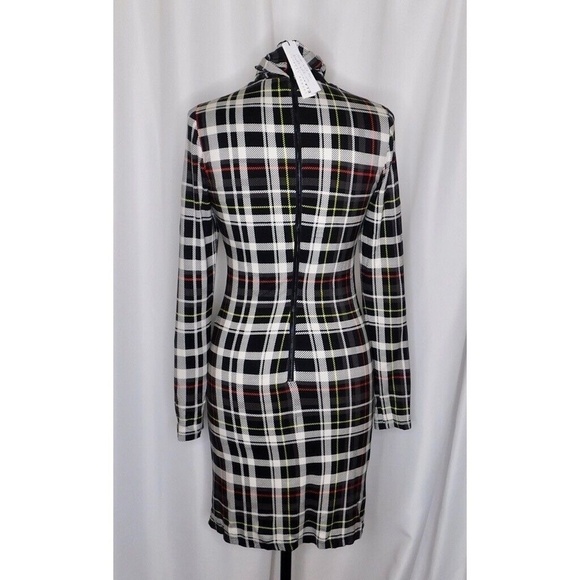 NWT!! ALICE + OLIVIA Delora Turtleneck Knit Plaid Dress Freedom Black Size 10 - Picture 8 of 16
